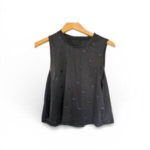 Spiritual Gangster Sheer Black Heart Tank- Black- M